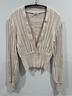 Wilfred Free Plunge Front Cardigan (Aritzia) - Beige